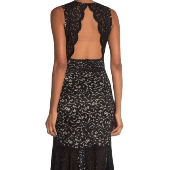 Bodycon Women Sleeveless Lace Handkerchief Hem Midi Dress by ONE ONE SIX‎ XS - Picture 4 of 11